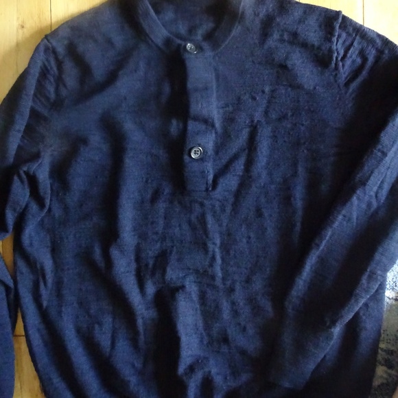 BANANA REPUBLIC MERINO WOOL 1/4 BUTTON UP SWEATER - Picture 1 of 1